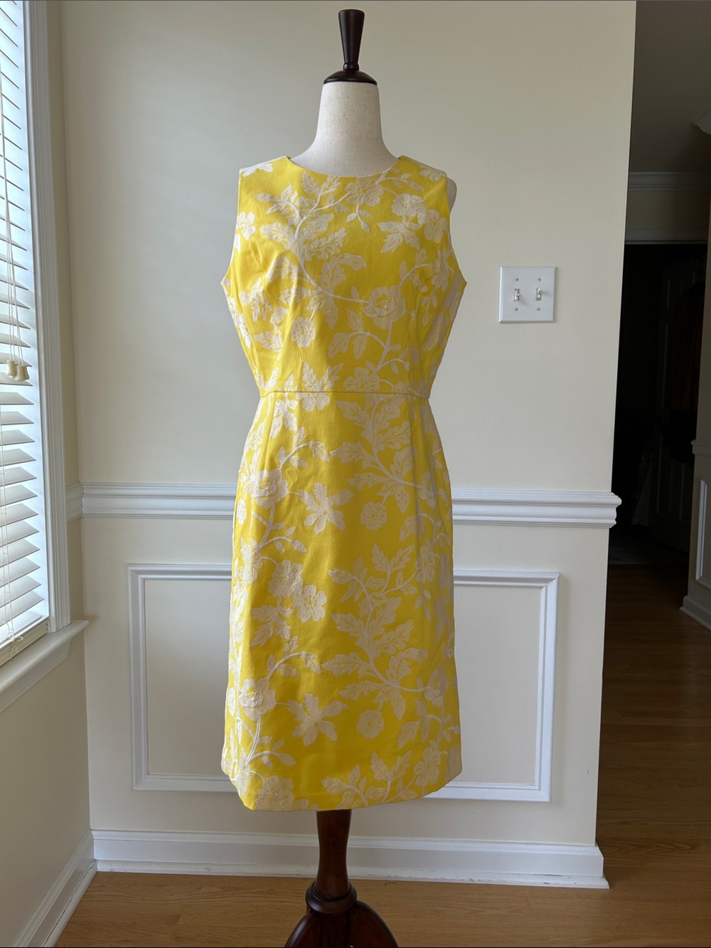 Brooks Brothers Yellow and White Floral Midi Dress